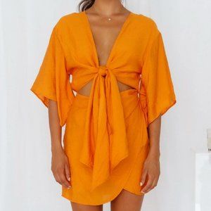 Hello Molly Saharan Heat Dress Tie Front with Cutout | Size: 4